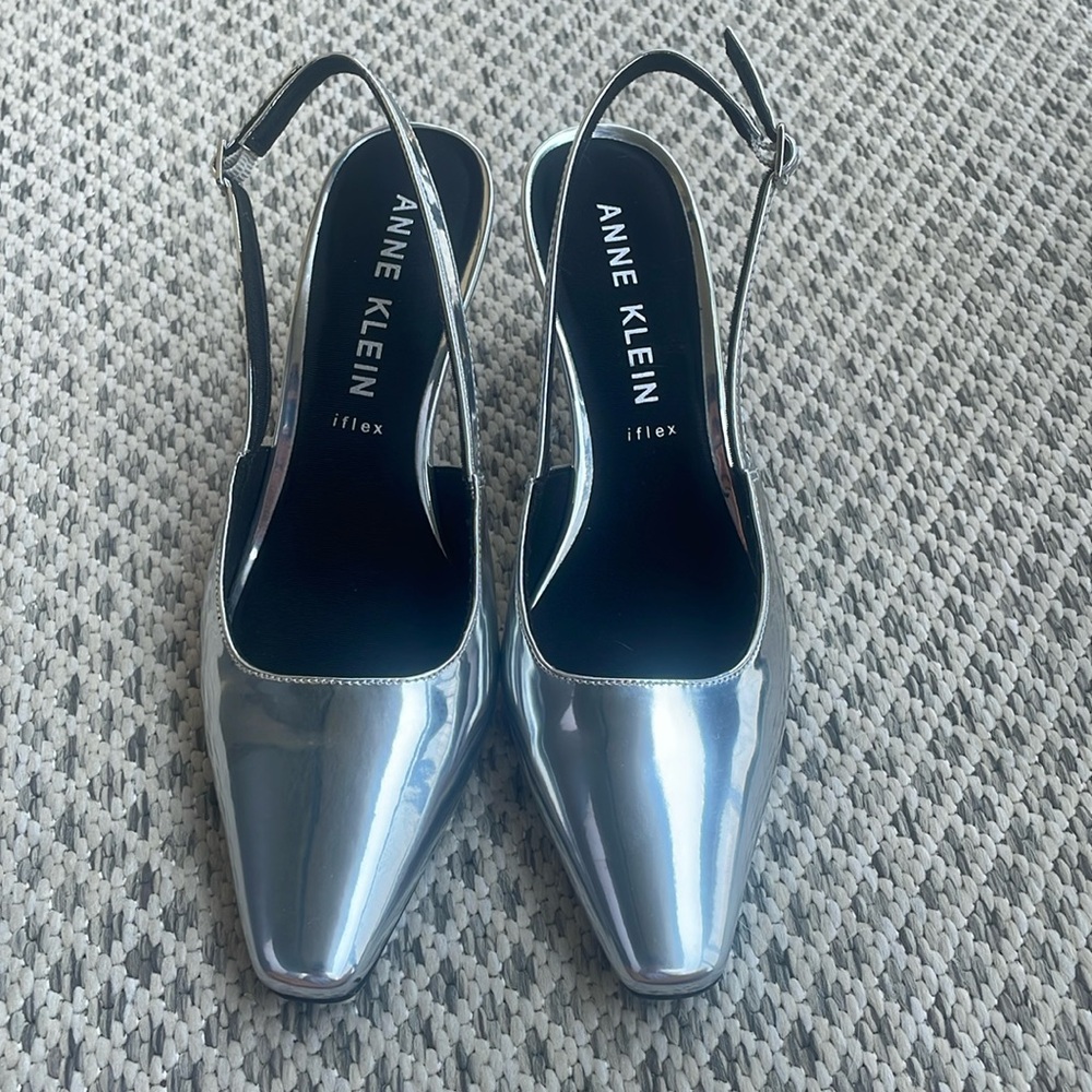 Silver / Metalic Anne Klein Slingbacks